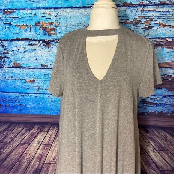 Torrid Grey cutout mock neck trapeze Dress 1 1x - Picture 3 of 9